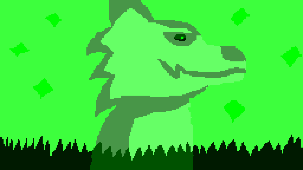 Pixilart - The green wolf by Dinokingcal10